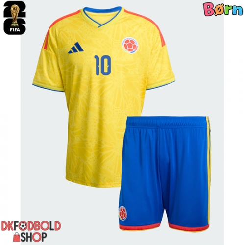 Colombia James Rodriguez #10 Hjemmebanesæt Børn VM 2026 Kort ærmer (+ korte bukser)